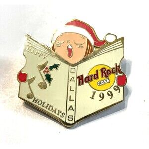 Vintage Hard Rock Cafe Christmas Pin 1999 Caroler